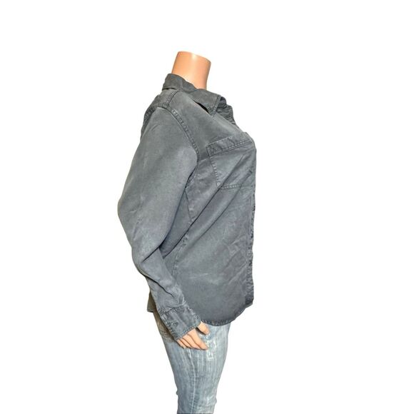 Pulp Women’s long sleeve tencel button-down gray shirt top M - Picture 2 of 6